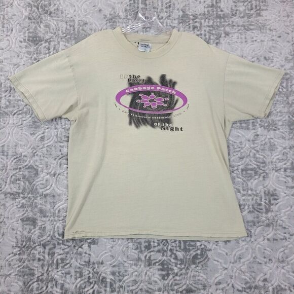 Vintage Cabbage Patch Shirt Mens Large Ivory Night Club San Francisco Thrashed - Picture 1 of 11